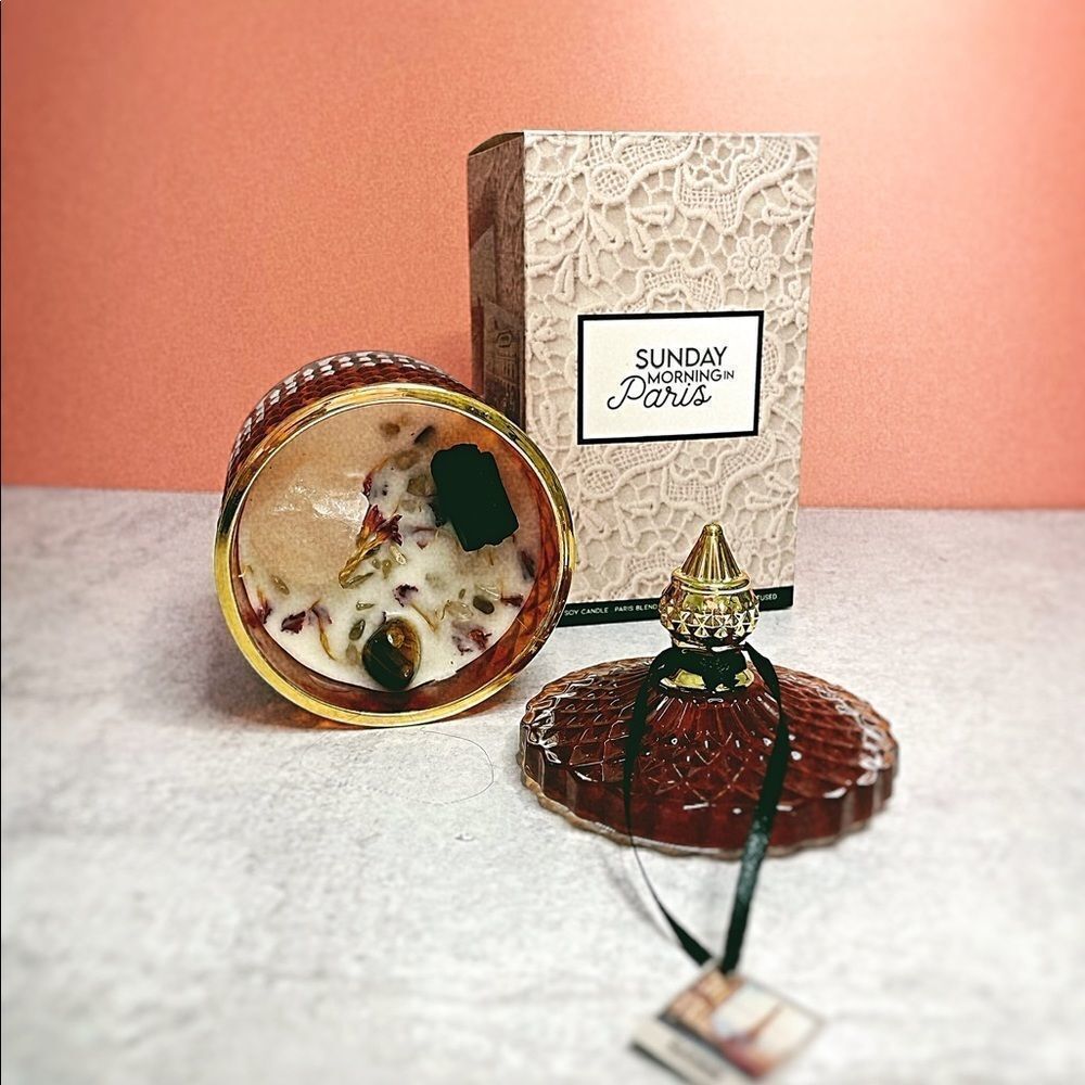 ❤️Gemstone and rose petal organic candle - Picture 4 of 4